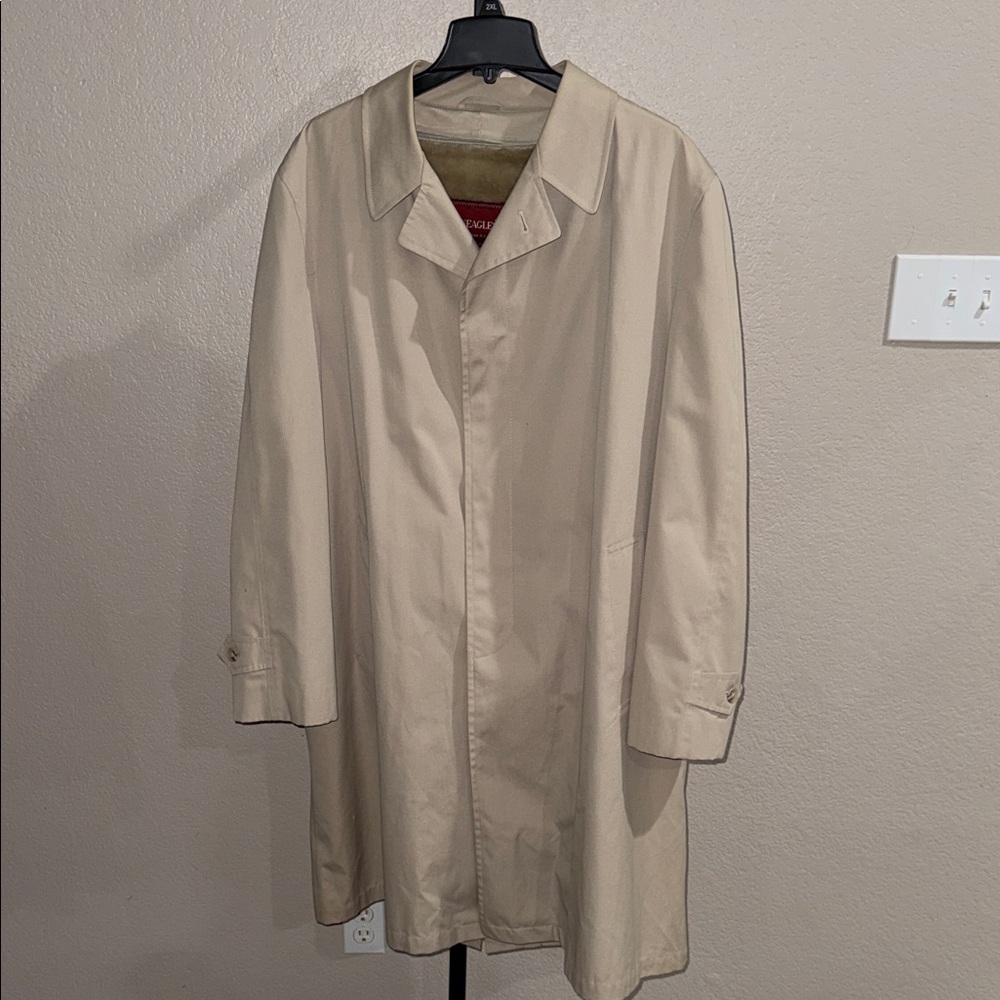 Gleneagles Overcoat Khaki Tench Coat with Removable Fleece Liner